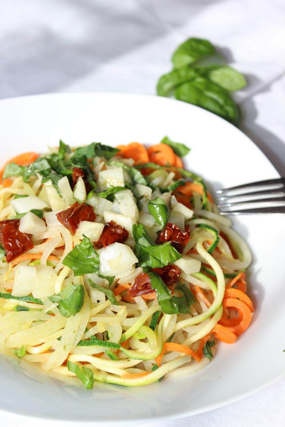 Gemüsespaghetti, Basenbildner, Pasta Tricolore